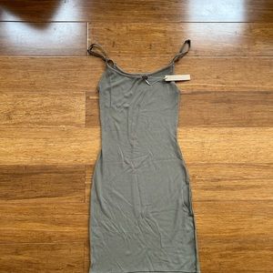 SKIMS everyday slip dress in army green size XS